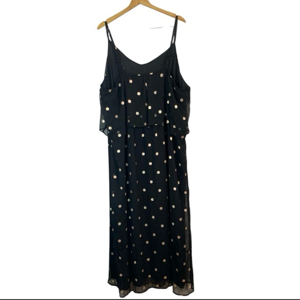 CAPSULE Black Maxi Dress with Rose Gold Spots Sz 28 - Picture 3 of 11
